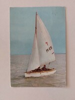Old postcard 1962 Balaton photo postcard sailing