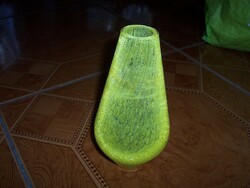 Yellow cracked glass vase!