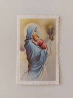 Régi vallási mini szentkép emléklap Mária