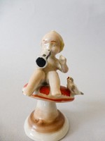 Metzler und Ortloff flute-playing putto sitting on a mushroom