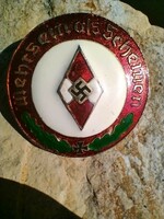 WW2, German Hitler Jugend enamel badge with manufacturer's mark