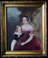 FK/381. - Gebauer Ernő – Anya és lánya portré