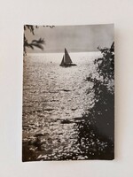 Old postcard balaton photo postcard sailing