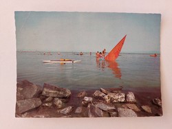 Régi képeslap 1982 Balaton fotó levelezőlap szörf