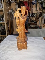 Oriental wood carved figure