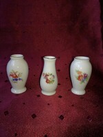 3 db hollóházi mini váza