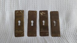 Antique bronze or copper furniture part, drawer pull label