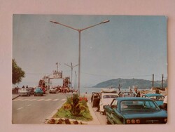 Régi képeslap 1968 Balaton fotó levelezőlap Szántód komphajó kikötő