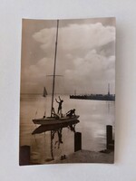 Old postcard 1962 Balaton photo postcard sailing