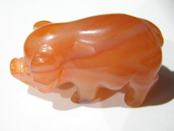 Mini mineral (onyx) pig figurine
