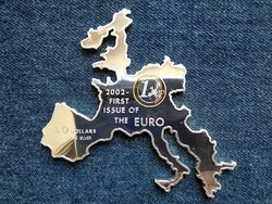 Nauru euro Európa térkép ezüstben .999 ezüst 10 dollár 2002 PP (id55021)