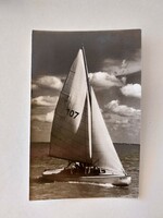 Old postcard balaton photo postcard sailing