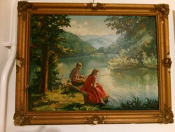 A beautiful painting with Kereny signature, in a blonde frame