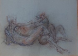Large erotic pencil drawing by zita Zvolszky