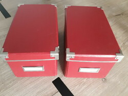 Burgundy CD / document holder cardboard boxes with metal reinforcement (ikea)