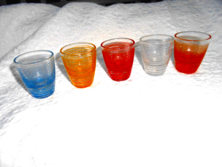 5 db RETRO színes üveg pohár-az ár az 5 db-ra vonatkozik