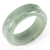 To Katalin! Arabic style genuine pastel green Thai jade ring 25.21ct (inner diameter: 17.7mm)