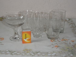 Antik, régi vékonyabb falú üveg pohár pótlásnak ( 6 db. )