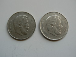 2 silver 5 HUF coins, Republic of Hungary 1947, original!