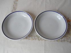 Kék szegélyes Zsolnay főzelékes tányér ( 2 db. )