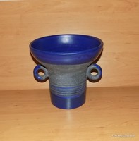 Jelzett iparművész kétfüles kerámia váza vagy kaspó 20 cm (z)