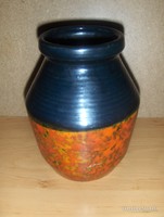 Retro Tófej iparművész kerámia váza 16 cm magas (7/d)