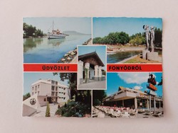 Régi képeslap Balaton fotó levelezőlap Fonyód 1977