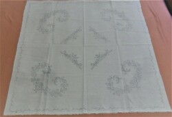 New pre-printed Kalocsa pattern needlework tablecloth 90 x 90 cm.