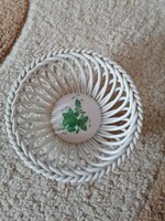 Herend porcelain Apponyi vert pattern woven basket