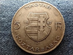 Lajos Kossuth .500 Silver 5 HUF 1947 bp (id75043)