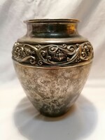 Silver plated chunky heavy vase