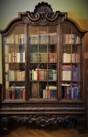 Antique carved display cabinet