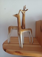 A rare art deco roe deer pair from Raven House porcelain figure