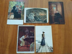 5 pieces of antique art paper in one, including a tuck's post card, between 1912-1920