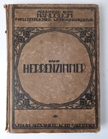 Antique album: herrenzimmer (1912) with original bookmark, published by Alexander Koch