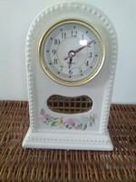 Ceramic, - table, fireplace clock / battery-powered