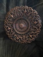 Pierced copper bowl, plate