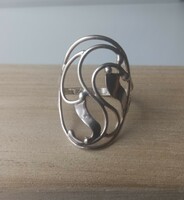 Women's openwork silver ring