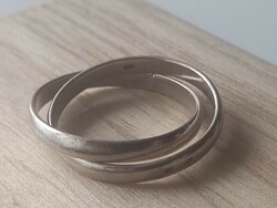 Women's 2-ring silver ring
