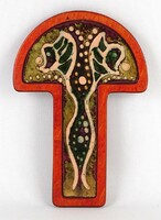 1N999 barkos bea: tree of life soul cross i. Fire enamel crucifix