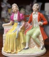 Antique royal vienna - alt wien hand painted porcelain baroque aristocrat couple