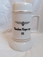 Hollóházi porcelán korsó Vasútas Kupa 1991