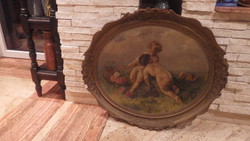 Small margin painting oval blondel frame
