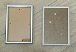2 db fém(alumínium) üveg lapos képkeret 10x15 cm-es fotóhoz.