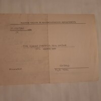 Keresztury Dezső miniszterként aláírt hivatalos levele 1945. dec.24.