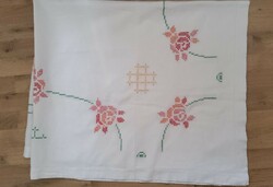 Linen tablecloth with cross-stitch embroidery 125x150 cm