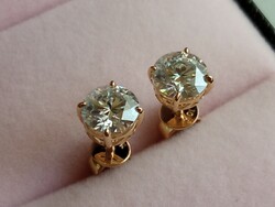 10K Yellow Gold 0.8 Ct Moissanite Diamond Earrings