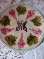 Álomszép pillangós majolika tányér