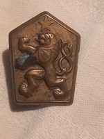 Retro Czechoslovak copper badge, cap rose