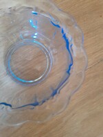 Blue glass compote set